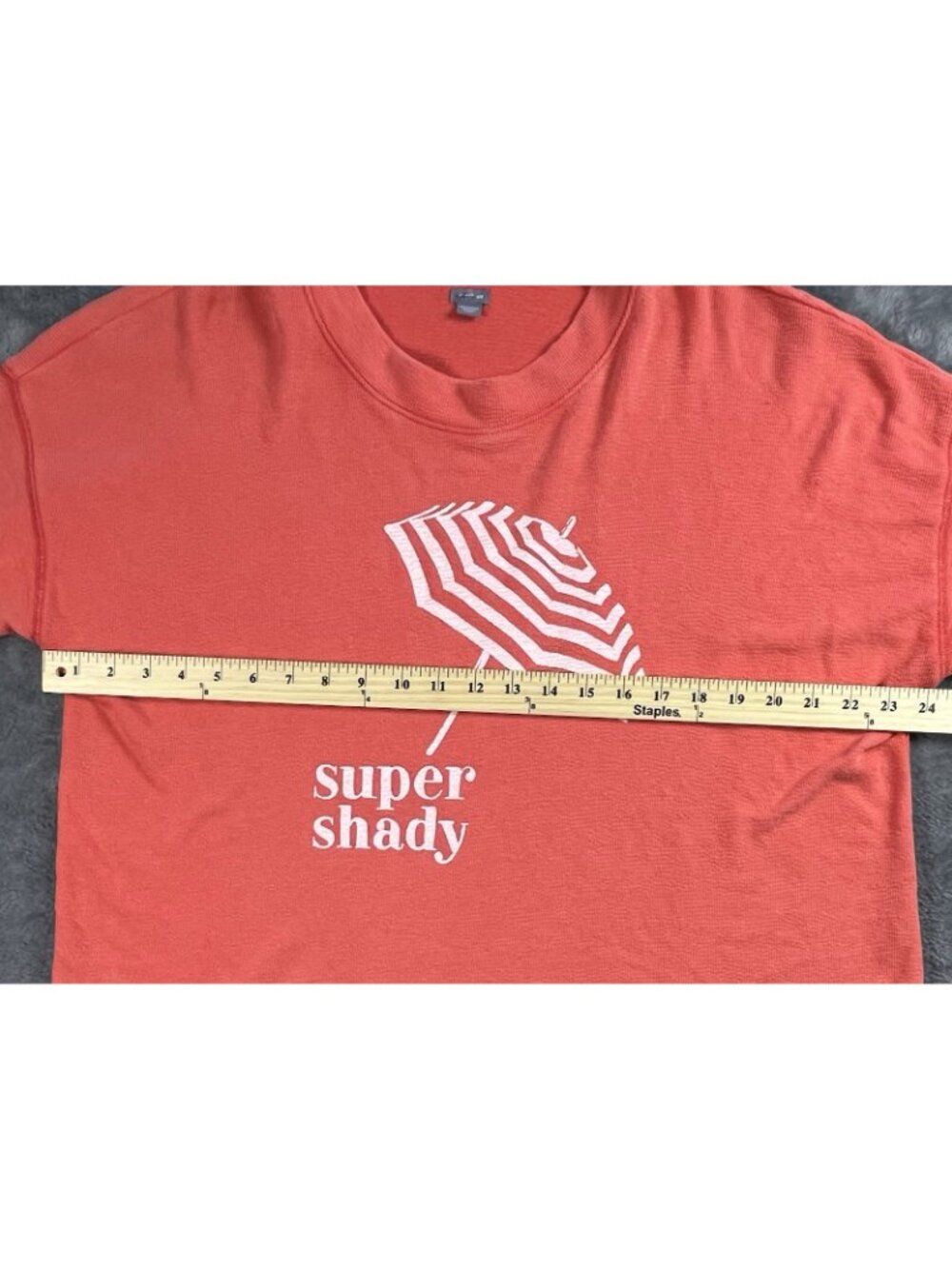 Aerie Sweatshirt Women Size M Coral "Super Shady" Crewneck Oversized Long Sleeve - Picture 7 of 8